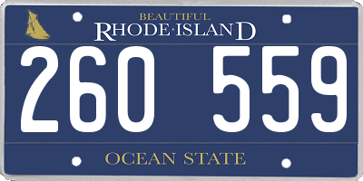 RI license plate 260559