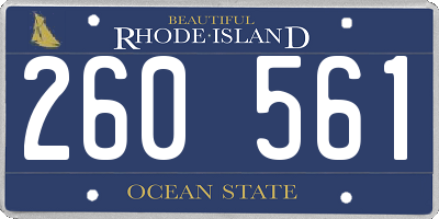 RI license plate 260561