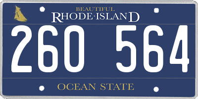 RI license plate 260564