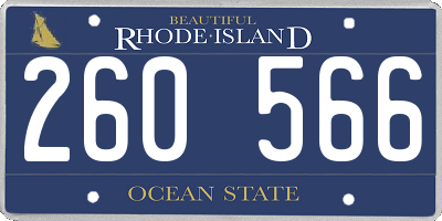 RI license plate 260566