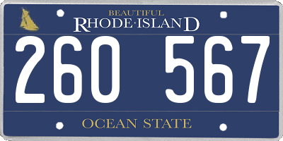 RI license plate 260567