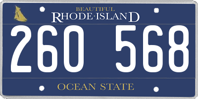 RI license plate 260568