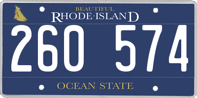 RI license plate 260574