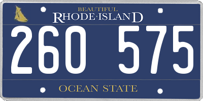 RI license plate 260575
