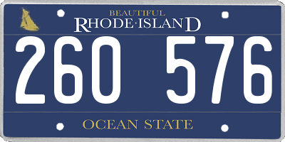 RI license plate 260576