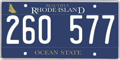 RI license plate 260577
