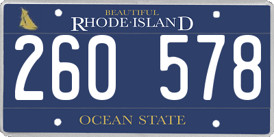 RI license plate 260578