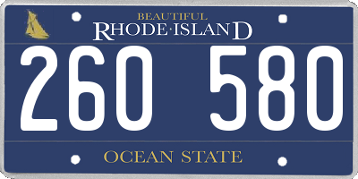 RI license plate 260580