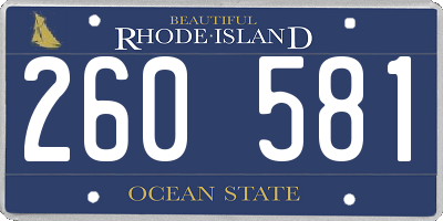 RI license plate 260581