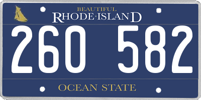 RI license plate 260582