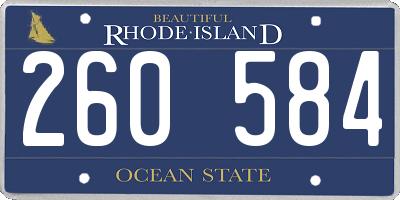 RI license plate 260584