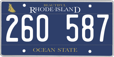 RI license plate 260587