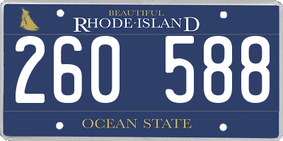 RI license plate 260588