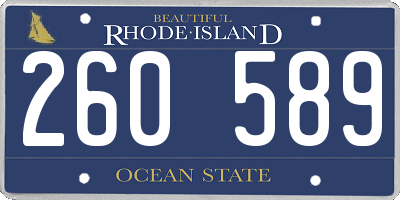 RI license plate 260589
