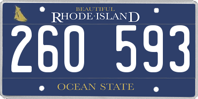 RI license plate 260593