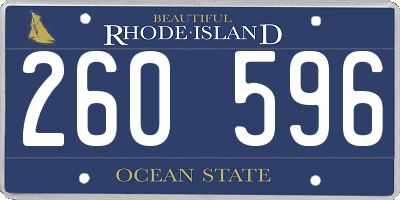 RI license plate 260596