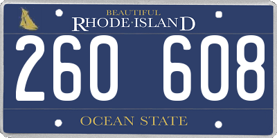 RI license plate 260608
