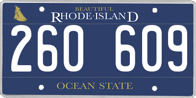 RI license plate 260609