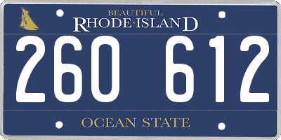 RI license plate 260612