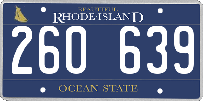 RI license plate 260639