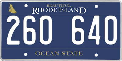 RI license plate 260640