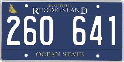 RI license plate 260641