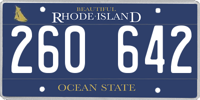 RI license plate 260642