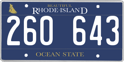 RI license plate 260643