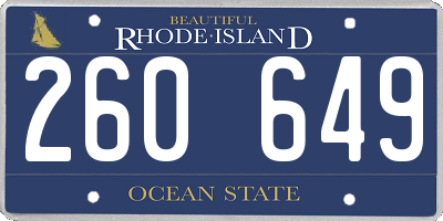 RI license plate 260649