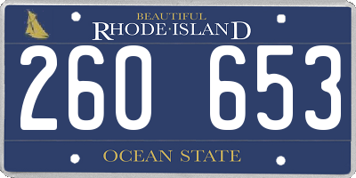 RI license plate 260653