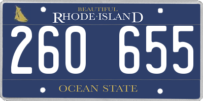 RI license plate 260655