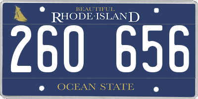 RI license plate 260656