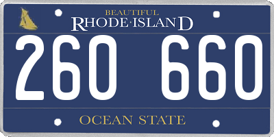 RI license plate 260660