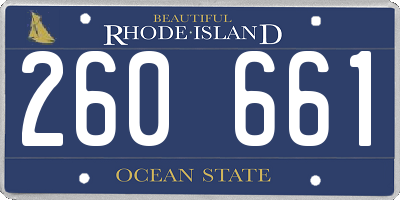 RI license plate 260661