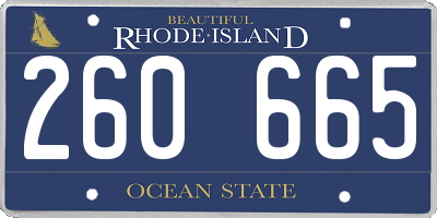 RI license plate 260665