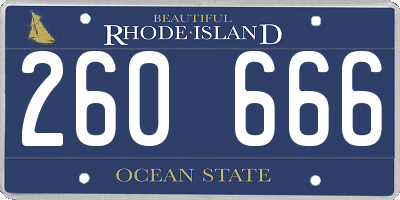 RI license plate 260666