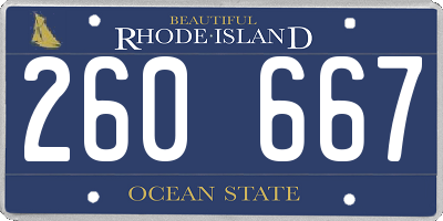 RI license plate 260667