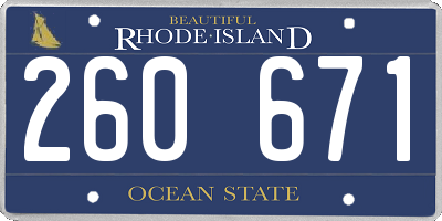 RI license plate 260671