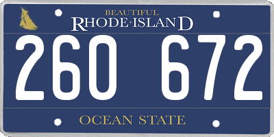 RI license plate 260672