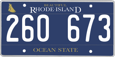 RI license plate 260673