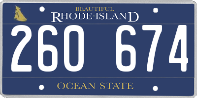 RI license plate 260674