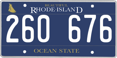 RI license plate 260676