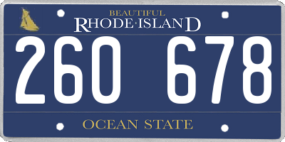 RI license plate 260678