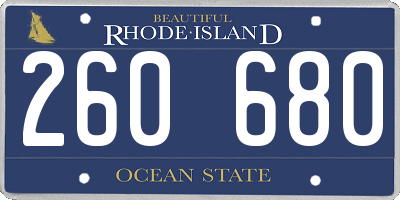 RI license plate 260680
