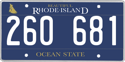 RI license plate 260681