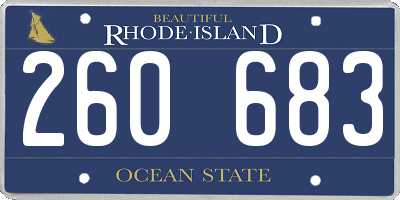 RI license plate 260683