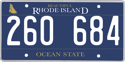 RI license plate 260684