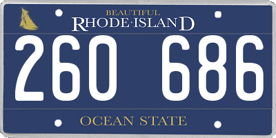 RI license plate 260686