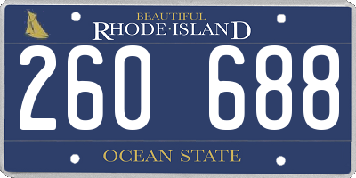 RI license plate 260688