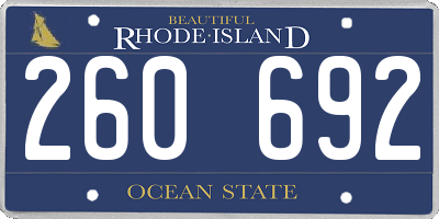 RI license plate 260692